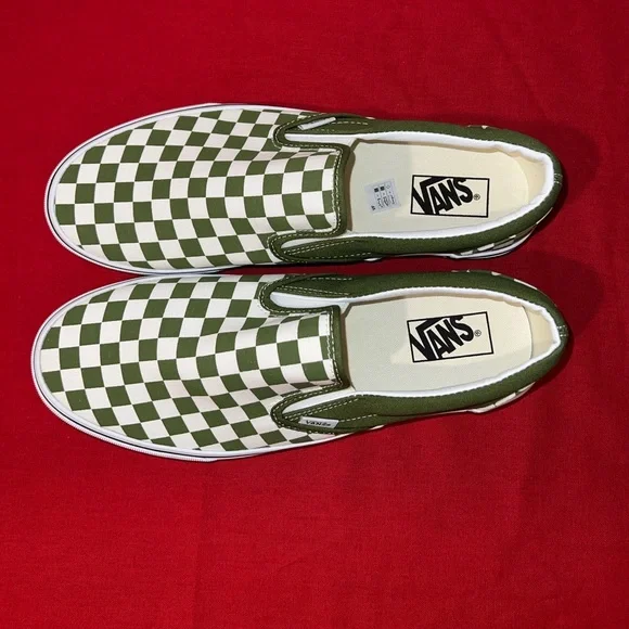 VANS Classic Slip-On Color Theory Checkerboard - 11 - Scarab Green / White - NWB - Picture 5 of 9